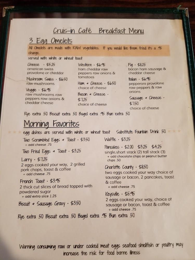 Cruis-In Cafe Menu image 1