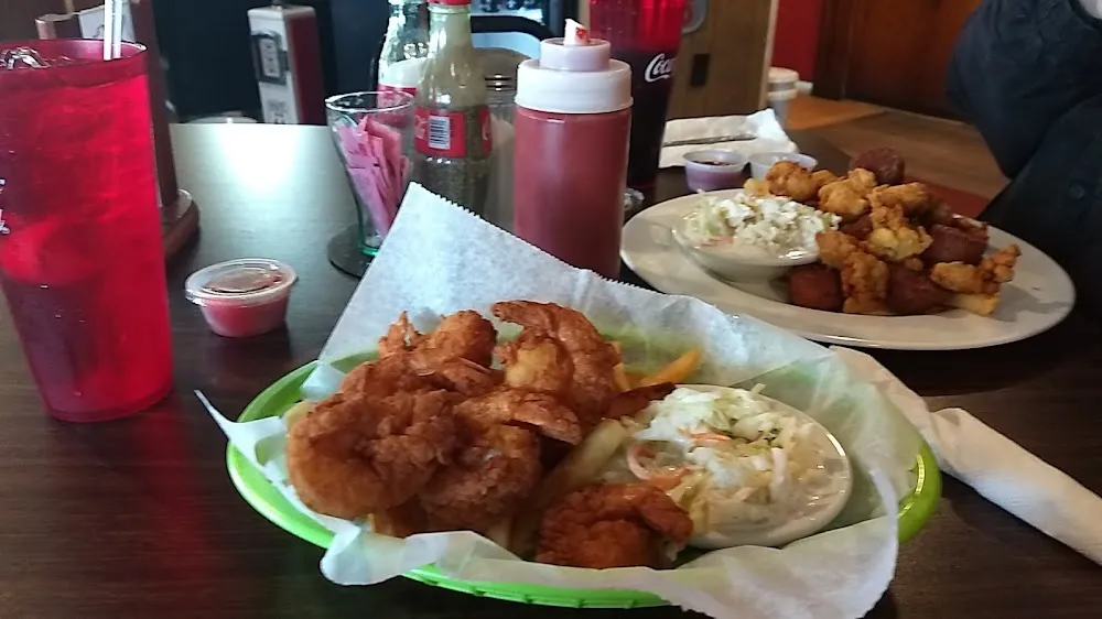 Shrimp Basket with Coleslaw and Fries